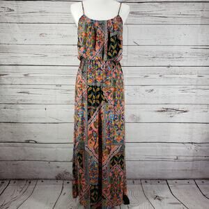 Delirious Los Angeles Paisley Sleeveless Maxi Dress Size Large